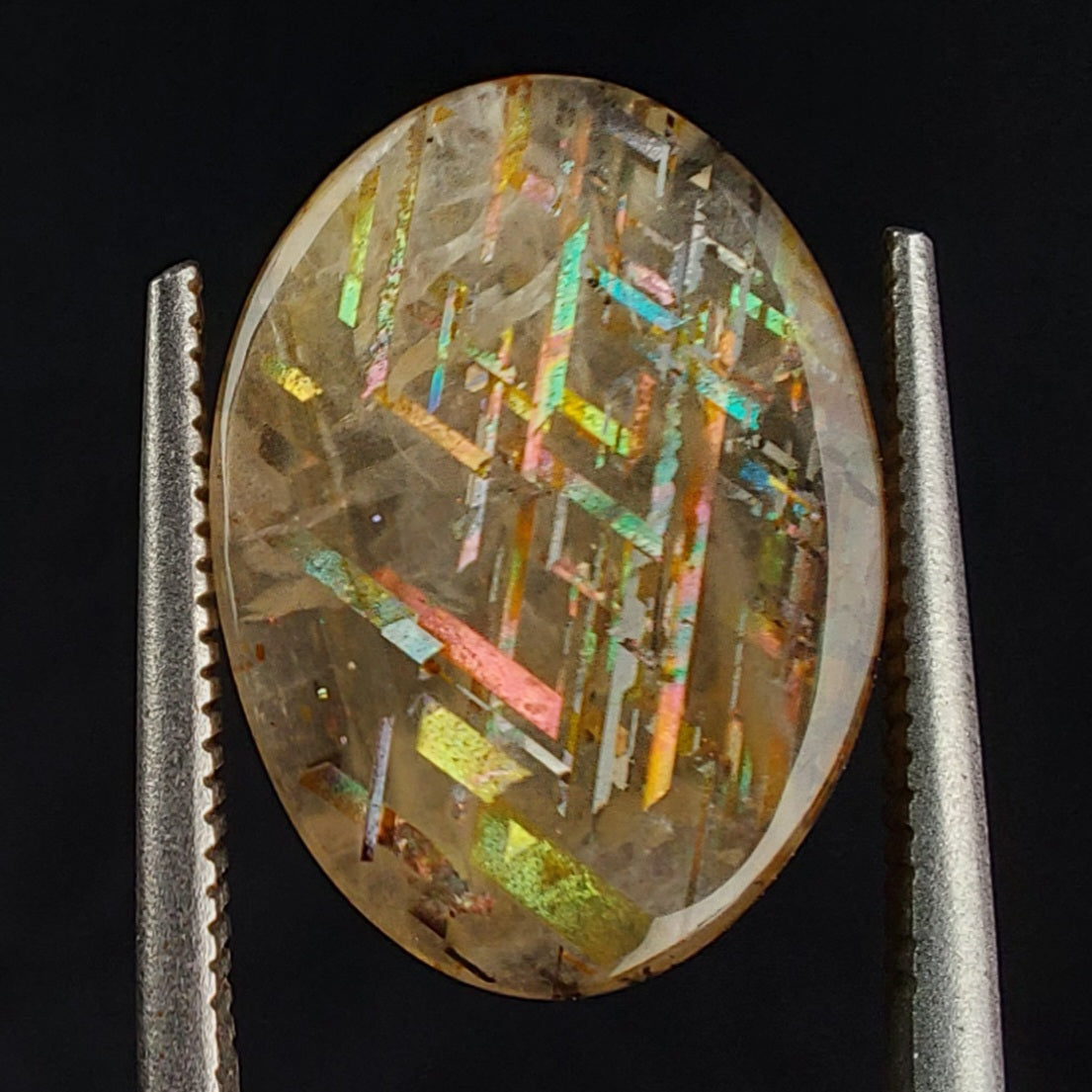 RAINBOW LATTICE SUNSTONE CABOCHON, Australia GLSC03