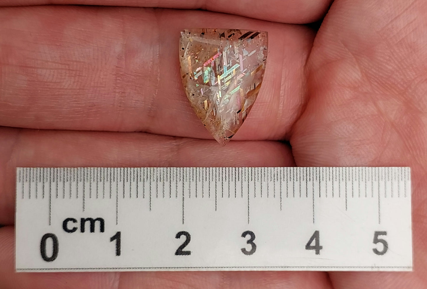RAINBOW LATTICE SUNSTONE CABOCHON, Australia GLSC04