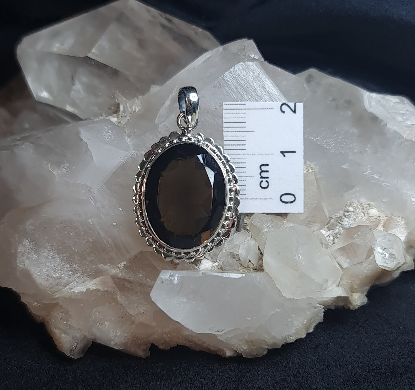 SMOKY QUARTZ PENDANT set in STERLING SILVER 3SSSQP1