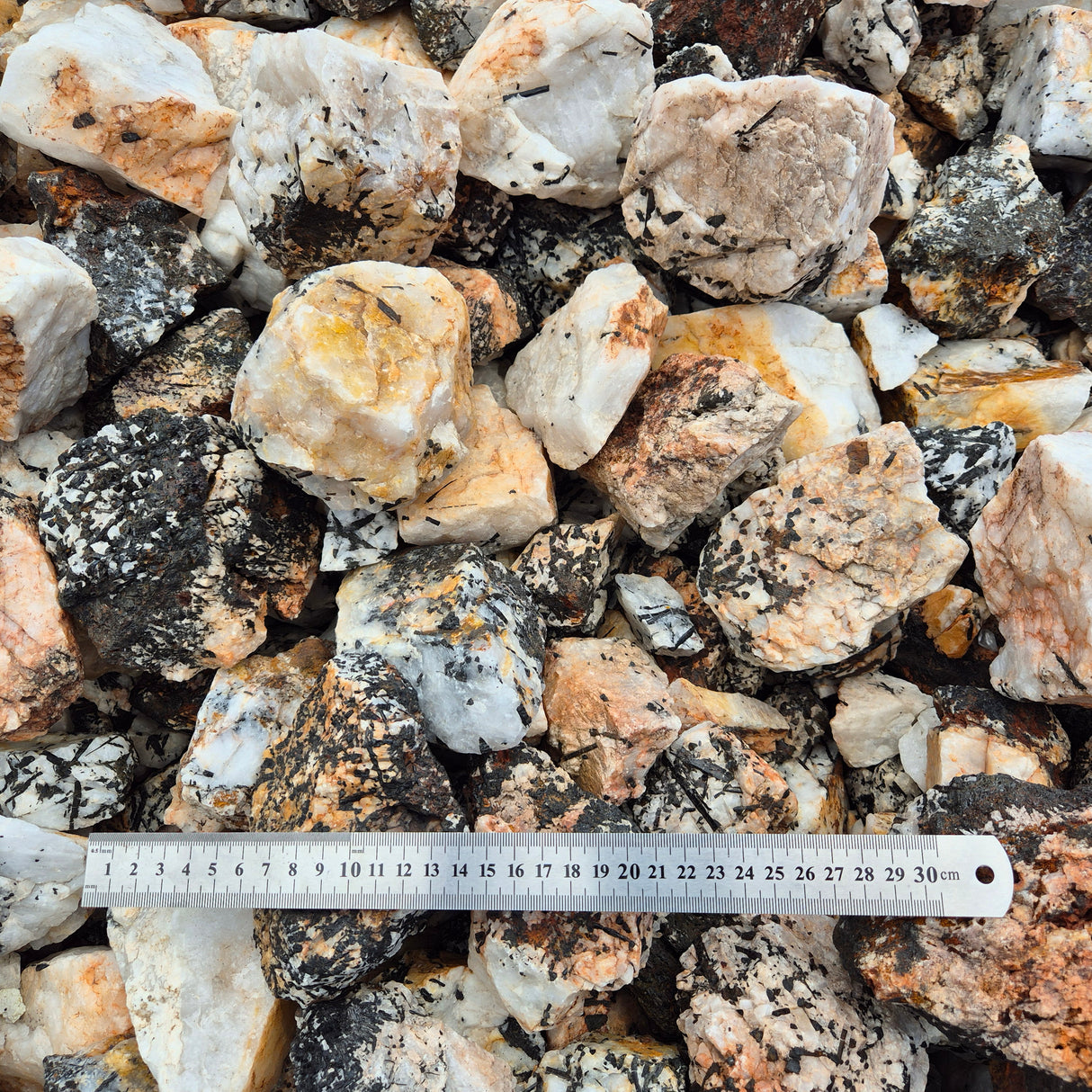 TOURMALINE IN QUARTZ Rough by Weight, India ZRR010