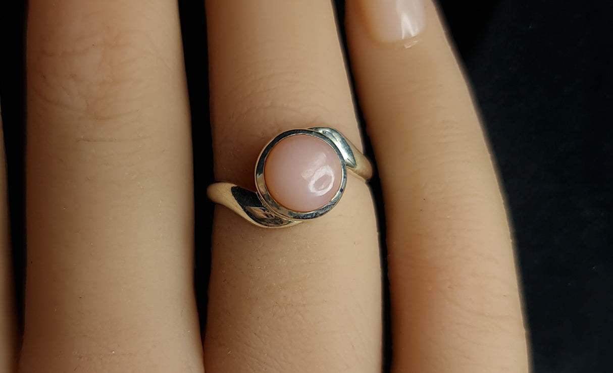 PINK OPAL RING SIZE 6 set in STERLING SILVER 3SSPOR1