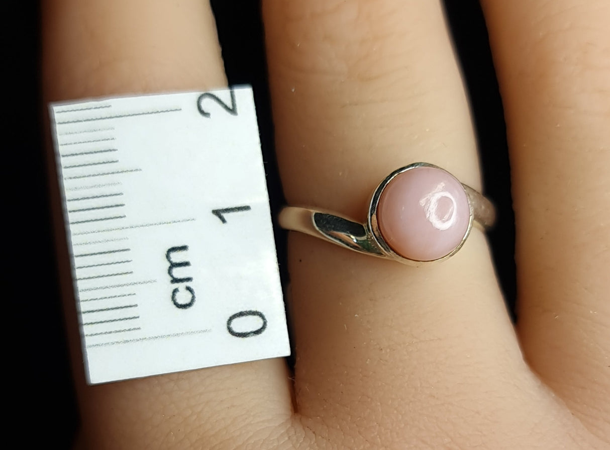 PINK OPAL RING SIZE 8 set in STERLING SILVER 3SSPOR3