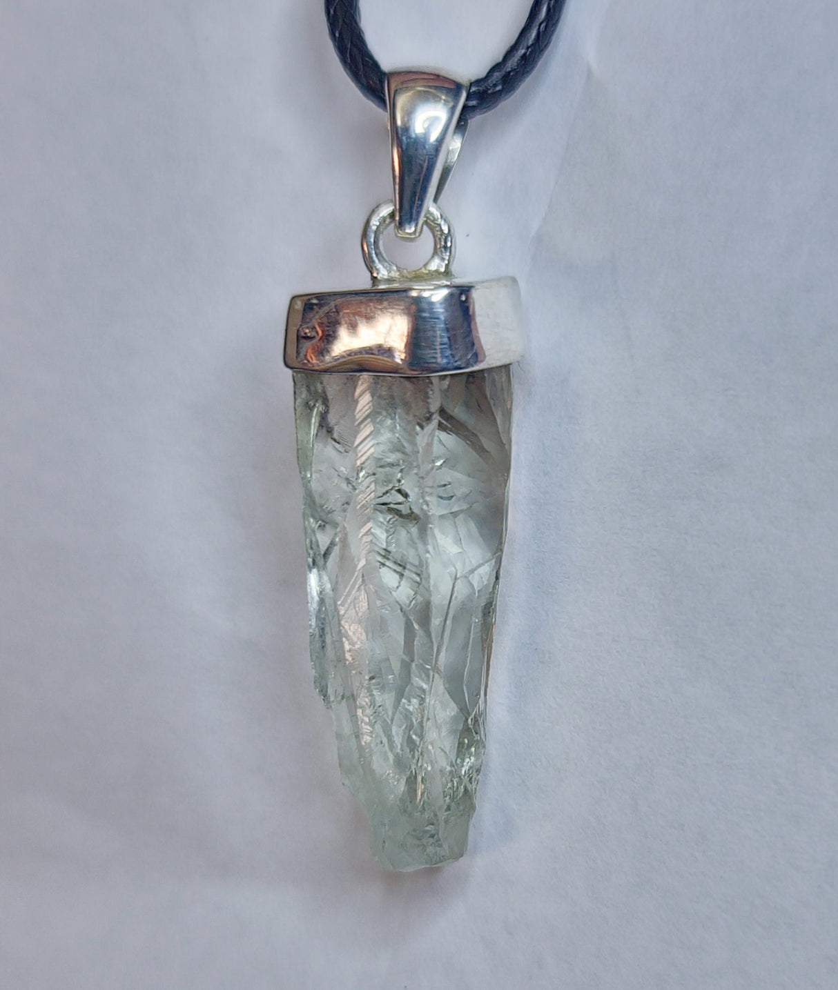 GREEN AMETHYST PENDANT set in STERLING SILVER 3SSGAP2
