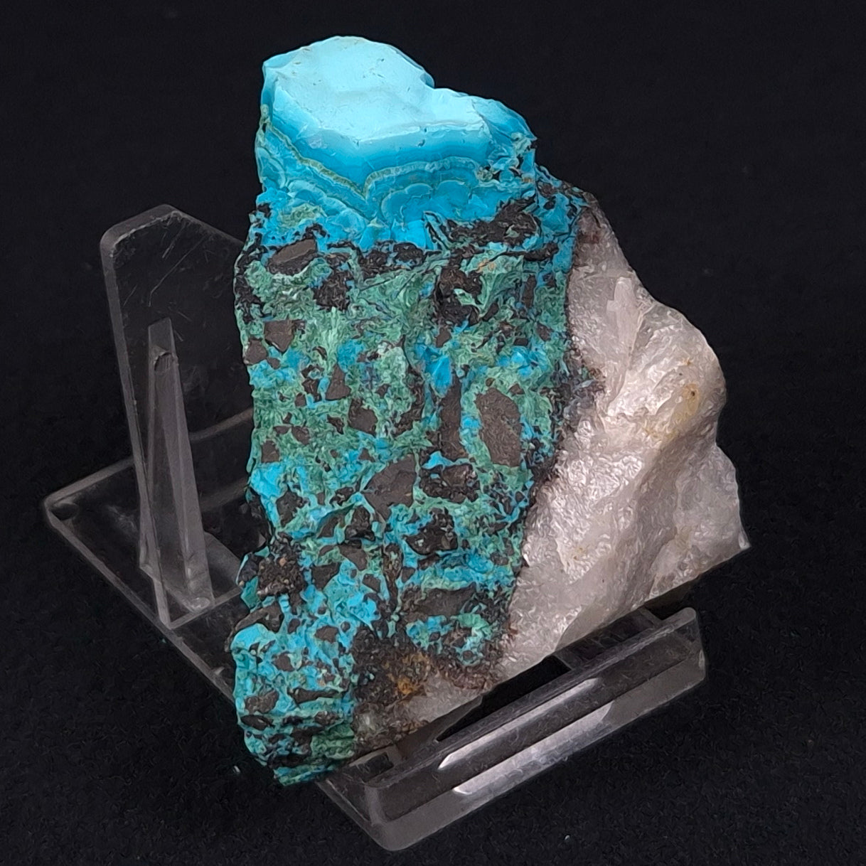 CHRYSOCOLLA CUPRITE MALACHITE QUARTZ, Australia ZRC008