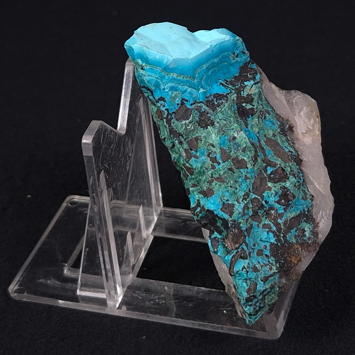 CHRYSOCOLLA CUPRITE MALACHITE QUARTZ, Australia ZRC008