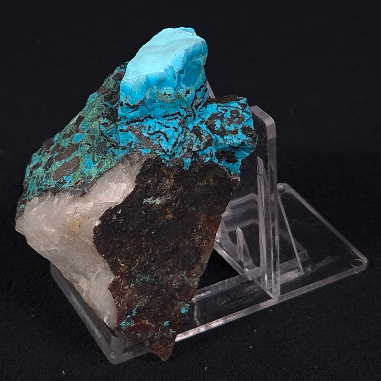 CHRYSOCOLLA CUPRITE MALACHITE QUARTZ, Australia ZRC008