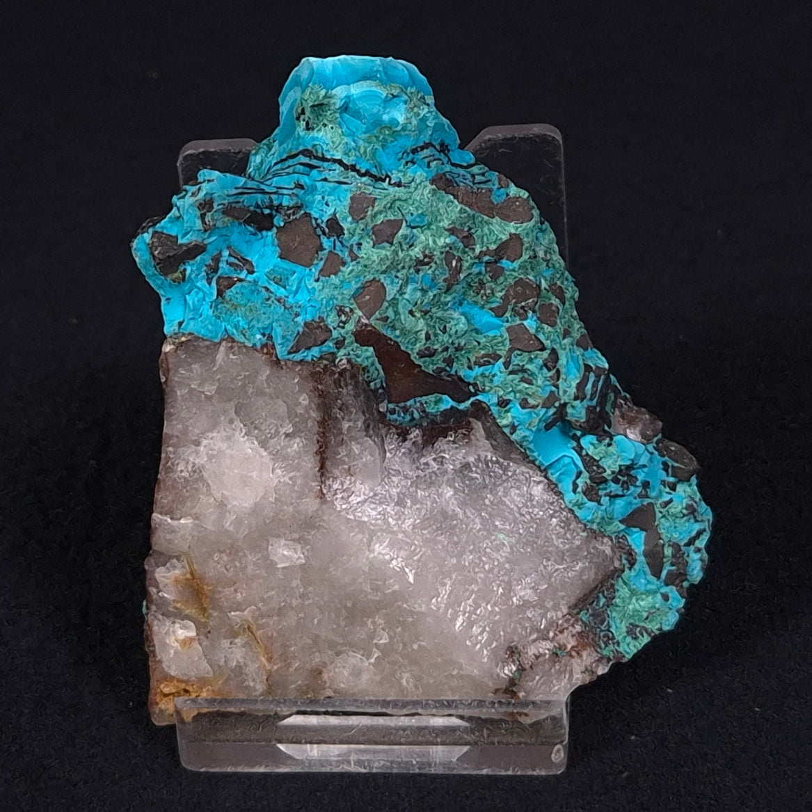 CHRYSOCOLLA CUPRITE MALACHITE QUARTZ, Australia ZRC008