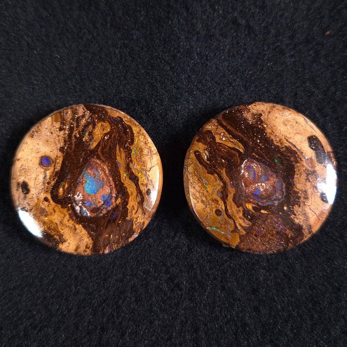 BOULDER OPAL CABOCHON PAIR, Australia XBC002