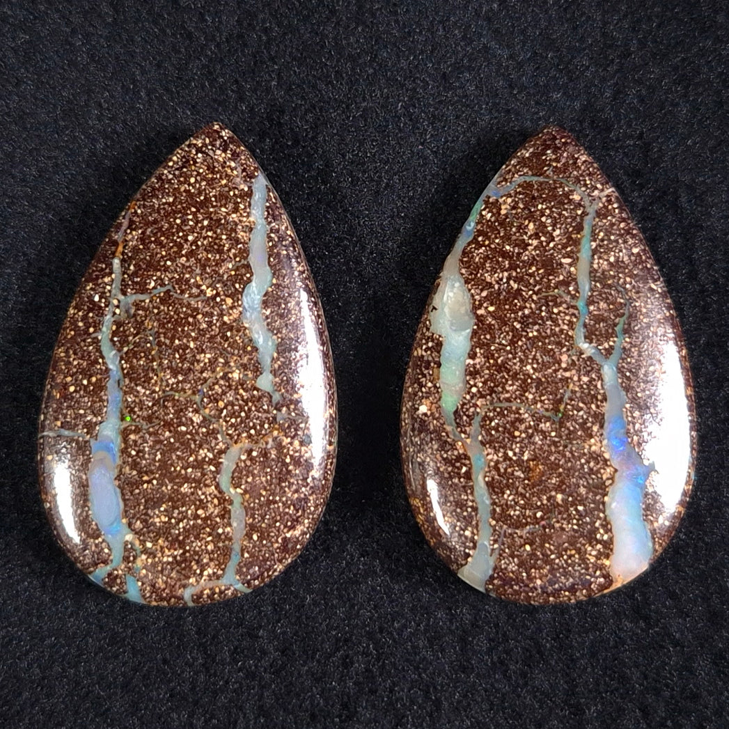 BOULDER OPAL CABOCHON PAIR, Australia XBC004