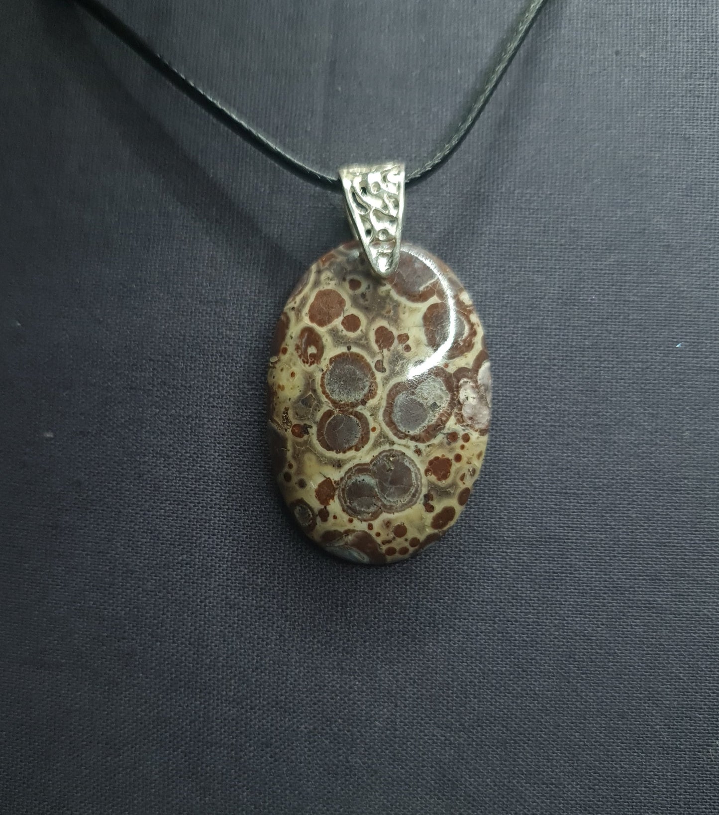 POPPY JASPER PENDANT set in STERLING SILVER 3SSPJP1