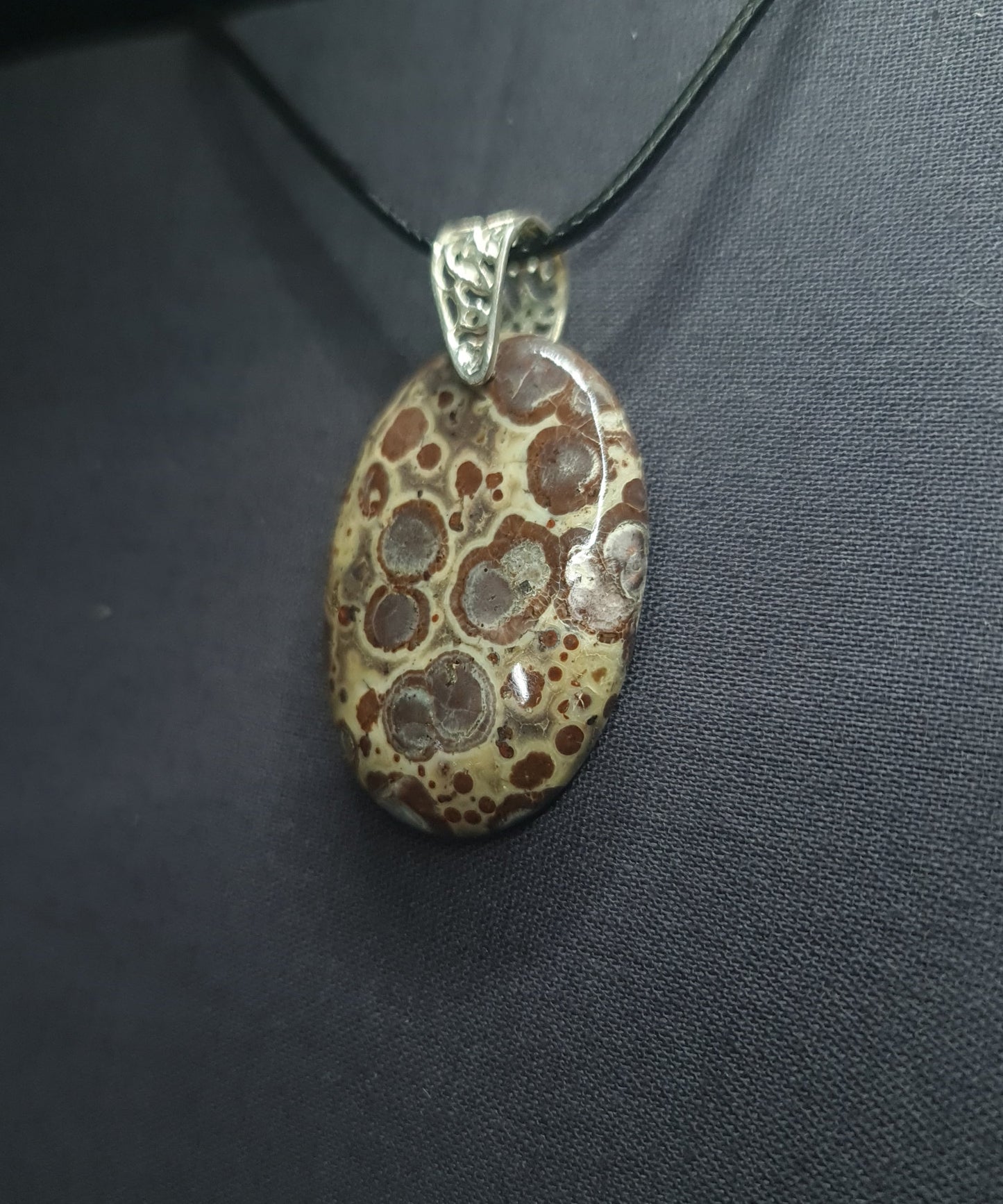 POPPY JASPER PENDANT set in STERLING SILVER 3SSPJP1