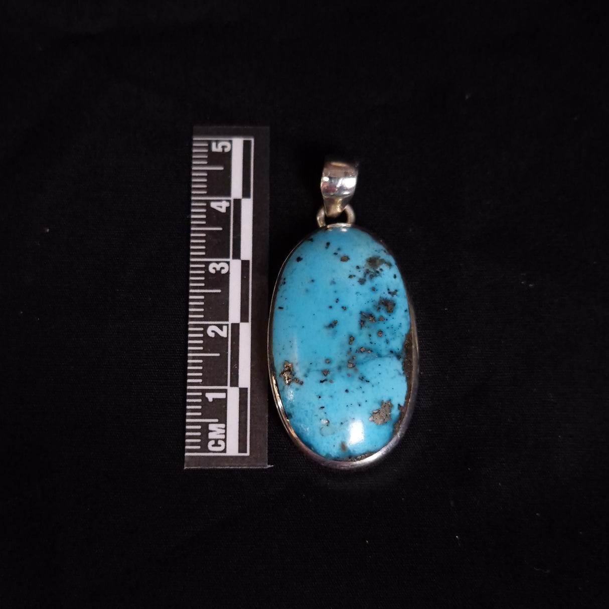 TURQUOISE & PYRITE PENDANT set in STERLING SILVER 3SSTQPP