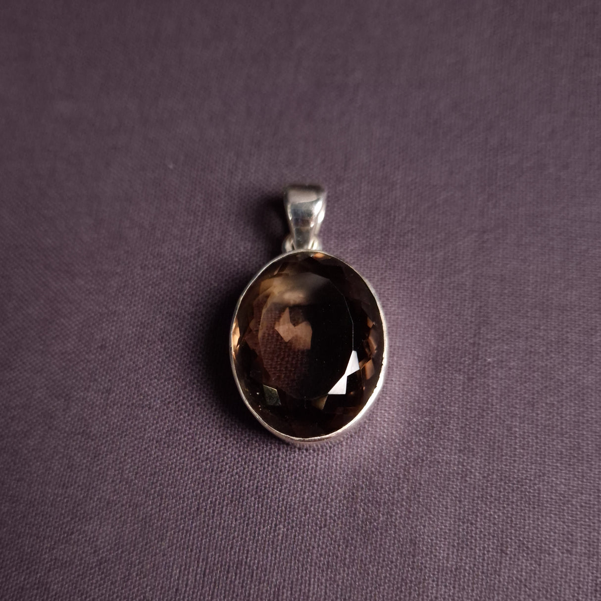 SMOKY QUARTZ PENDANT set in STERLING SILVER 3SSSQP2