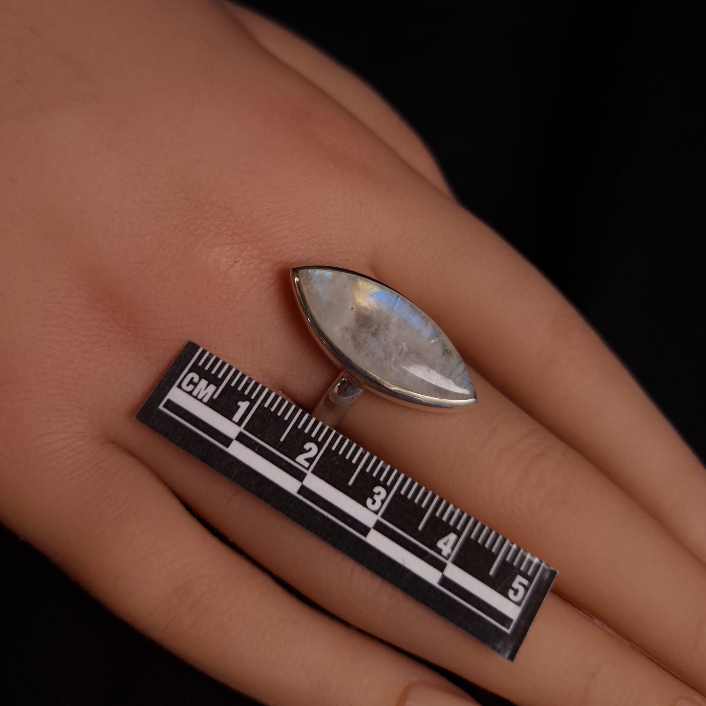 RAINBOW MOONSTONE RING SIZE 11 set in STERLING SILVER 3SSRMR1