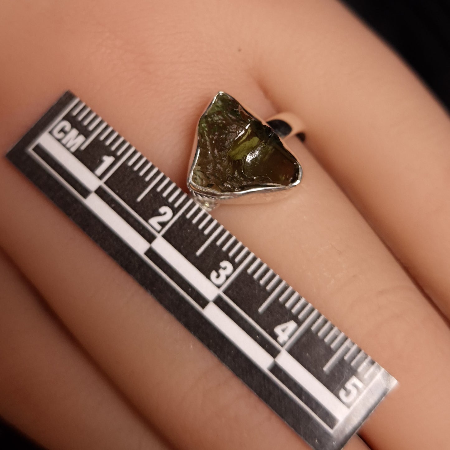 MOLDAVITE RING set in STERLING SILVER 3SSMDVR7
