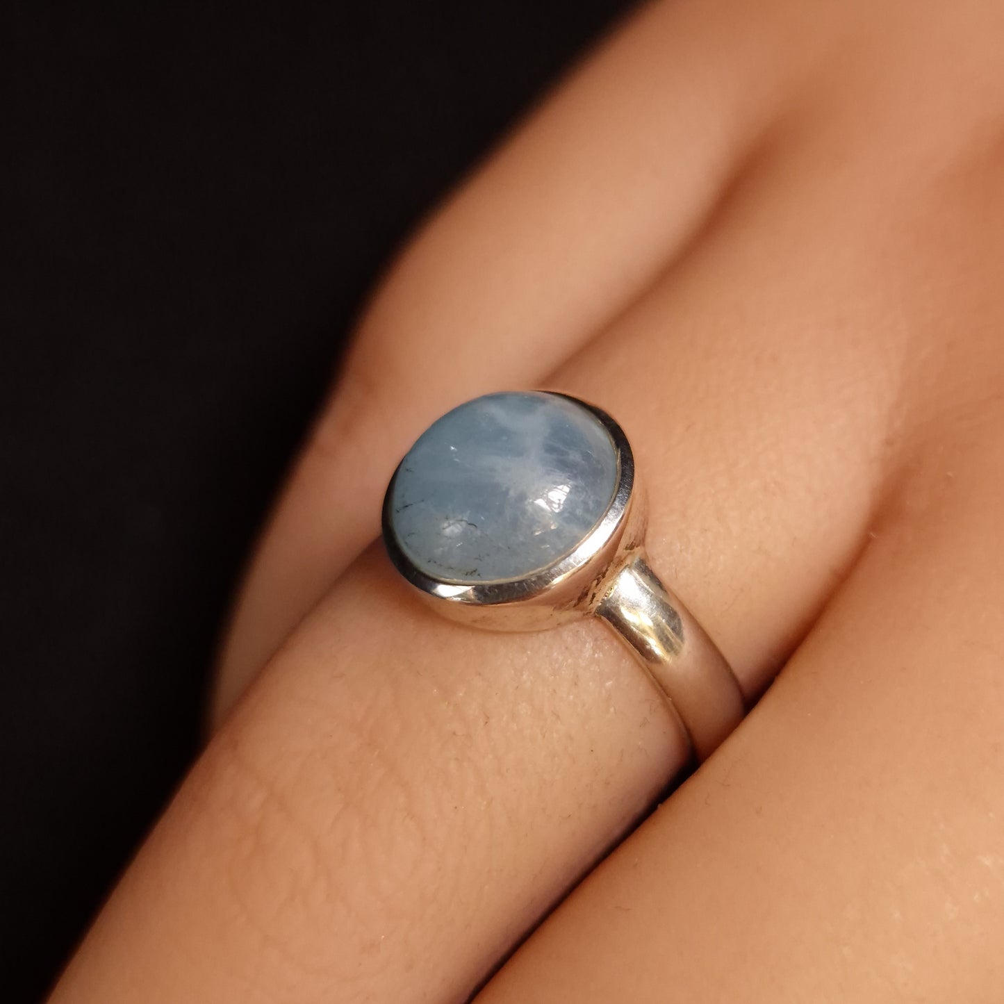 AQUAMARINE RING set in STERLING SILVER 3SSAQR3