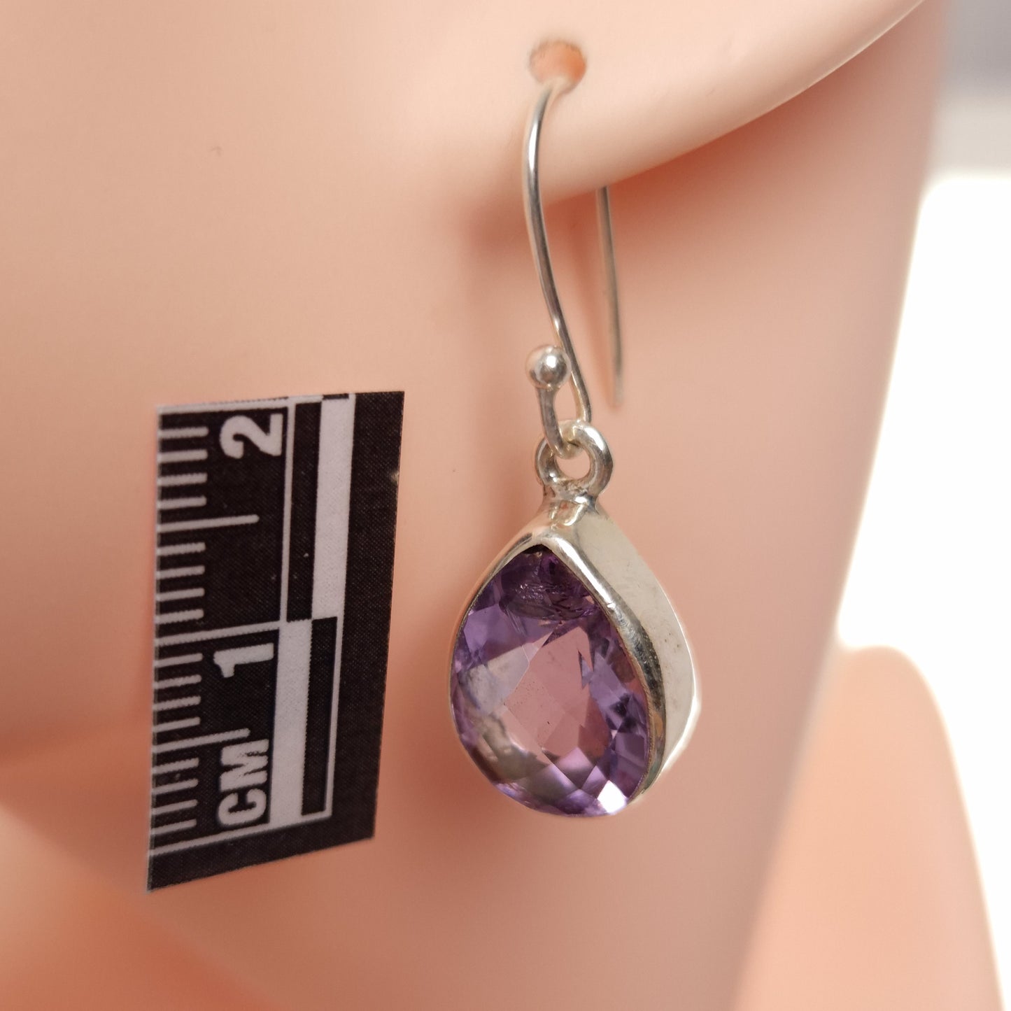 AMETHYST EARRINGS set in STERLING SILVER 3SSAME