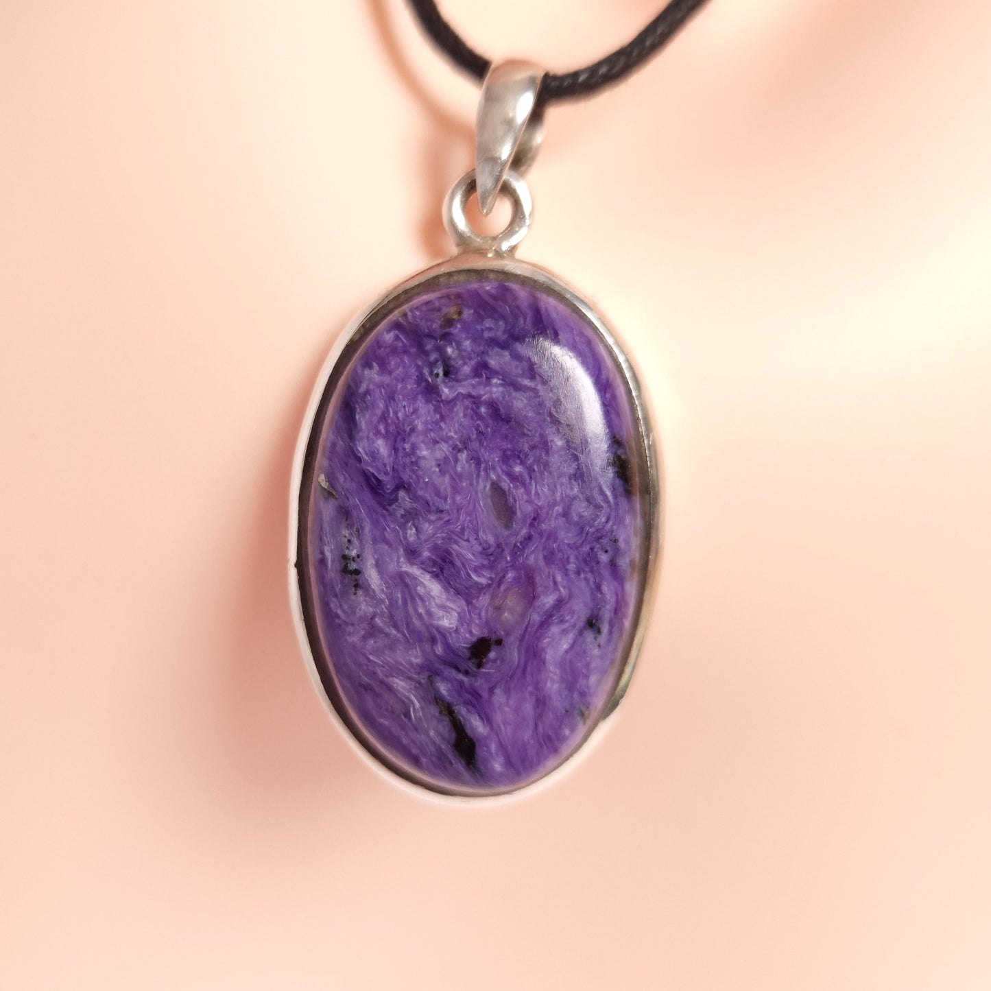 CHAROITE PENDANT set in STERLING SILVER 3SSCHP