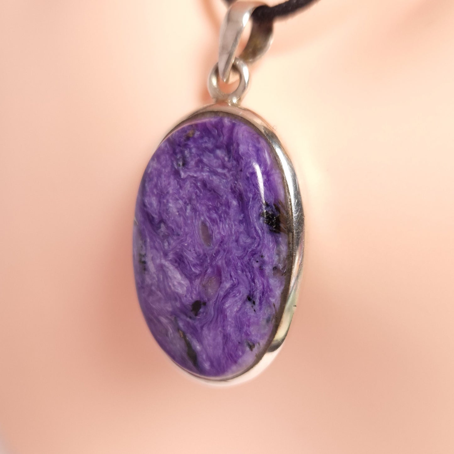 CHAROITE PENDANT set in STERLING SILVER 3SSCHP