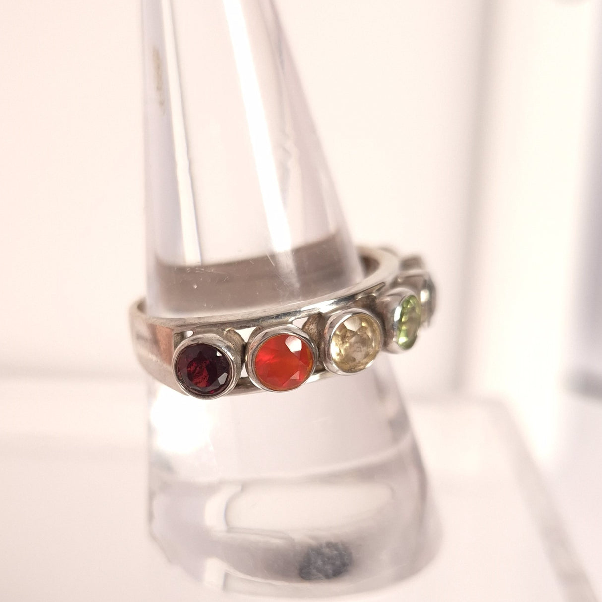CHAKRA MULTI STONE RING set in STERLING SILVER 3SSCMR