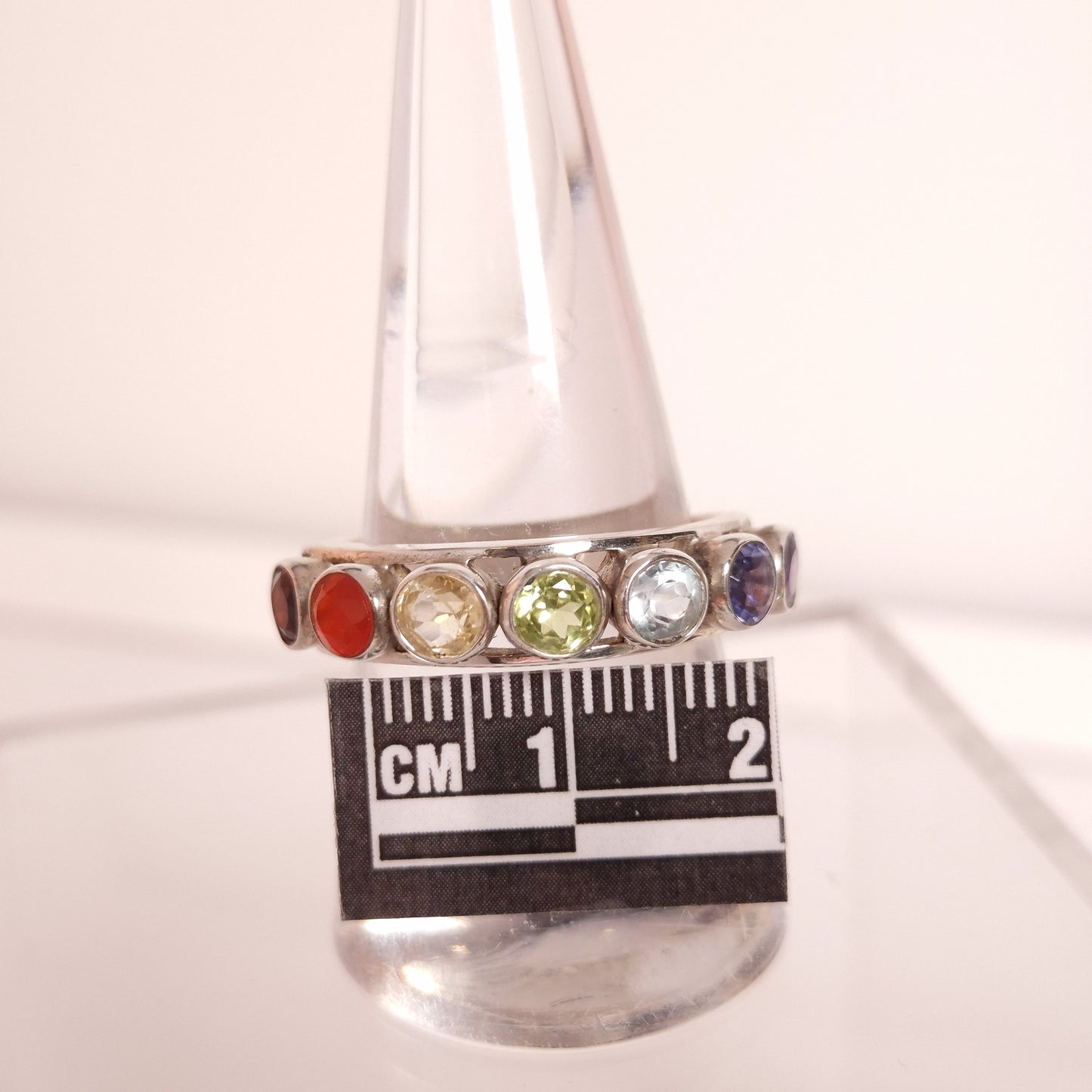 CHAKRA MULTI STONE RING set in STERLING SILVER 3SSCMR