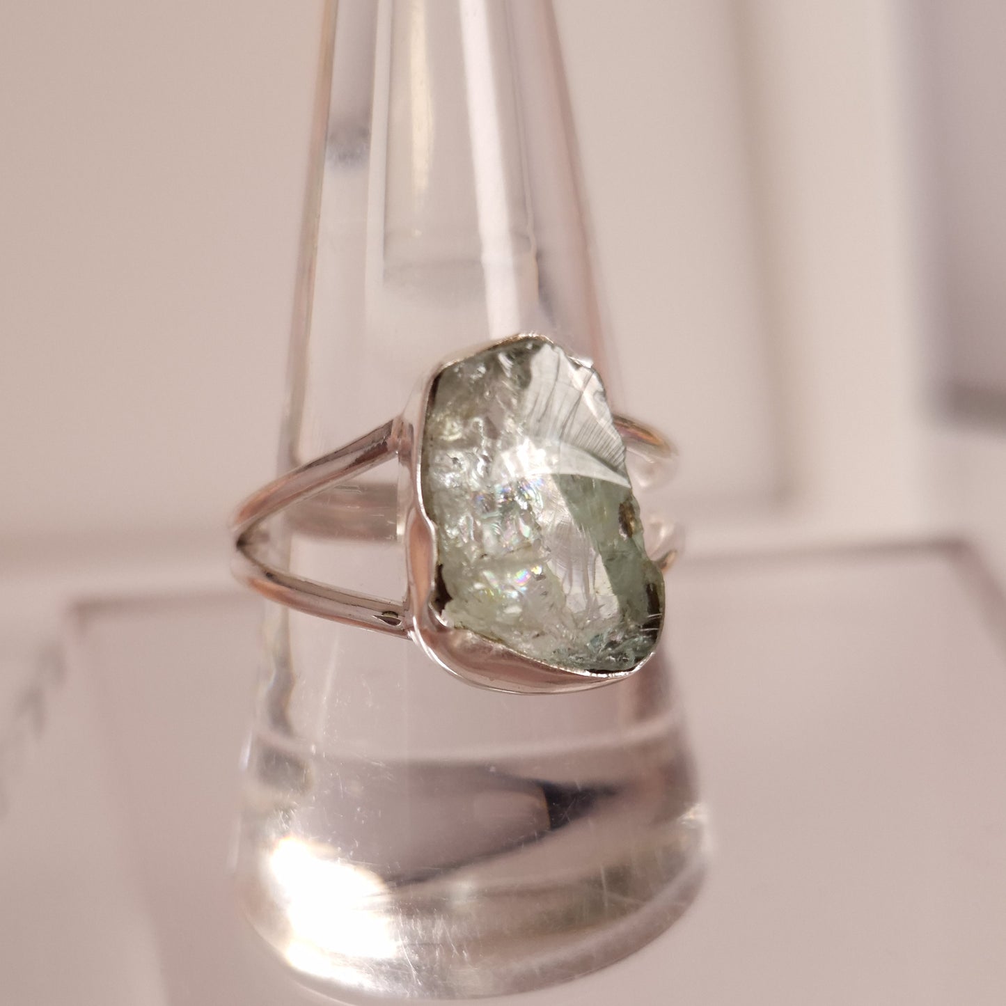 RAW AQUAMARINE RING set in STERLING SILVER 3SSRAQ1