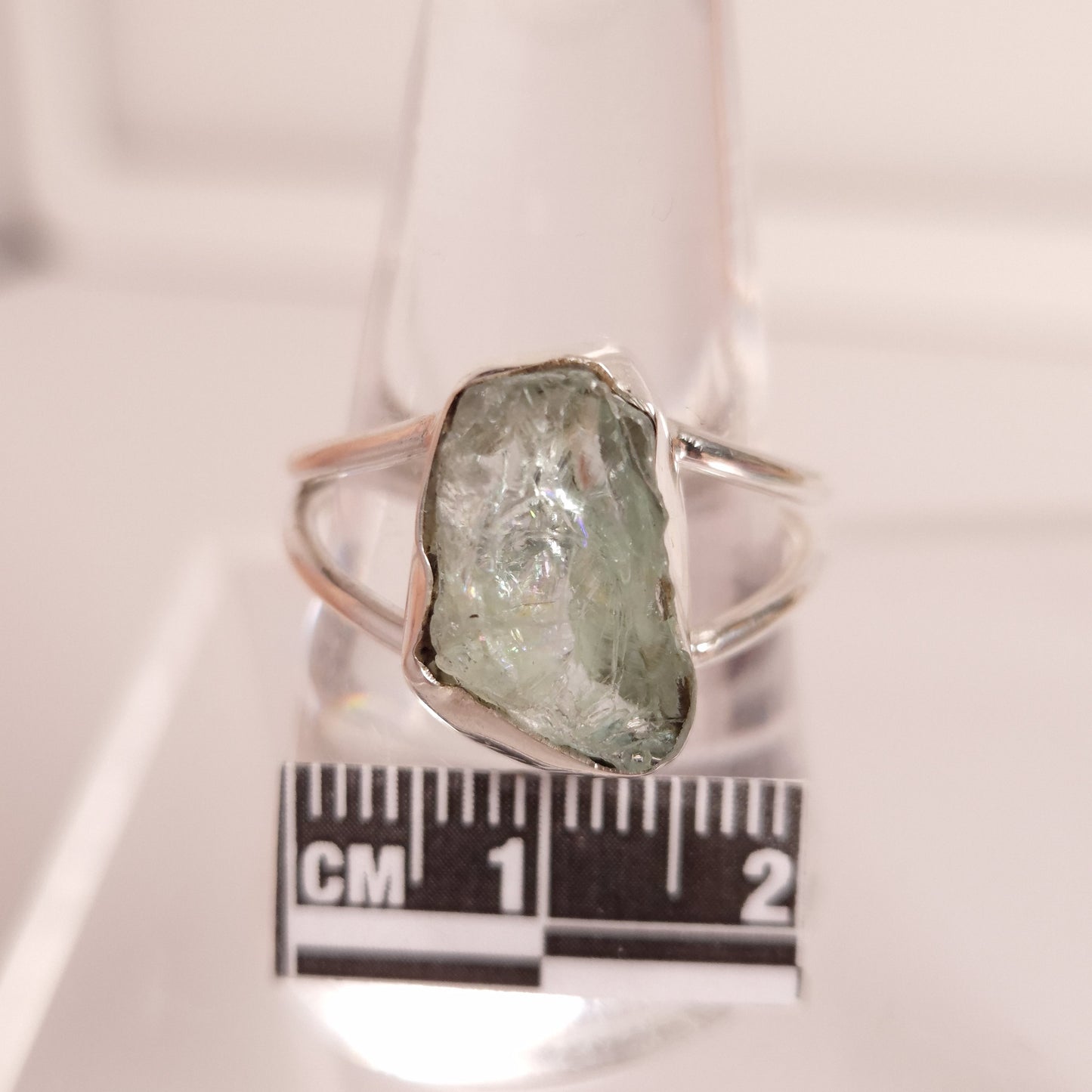 RAW AQUAMARINE RING set in STERLING SILVER 3SSRAQ1