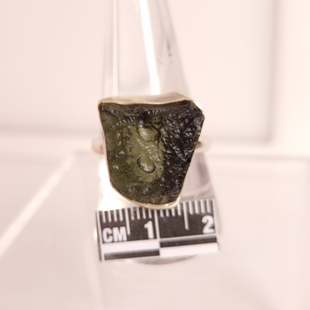 MOLDAVITE RING set in STERLING SILVER 3SSMDVR6