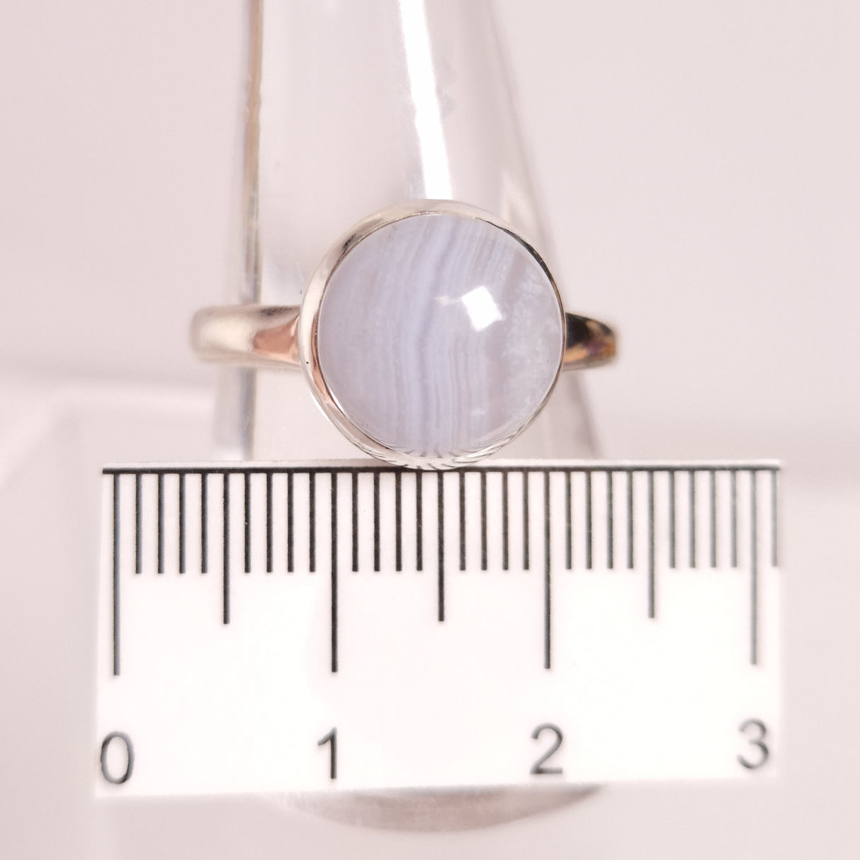 BLUE LACE AGATE RING set in STERLING SILVER 3SSBLR1