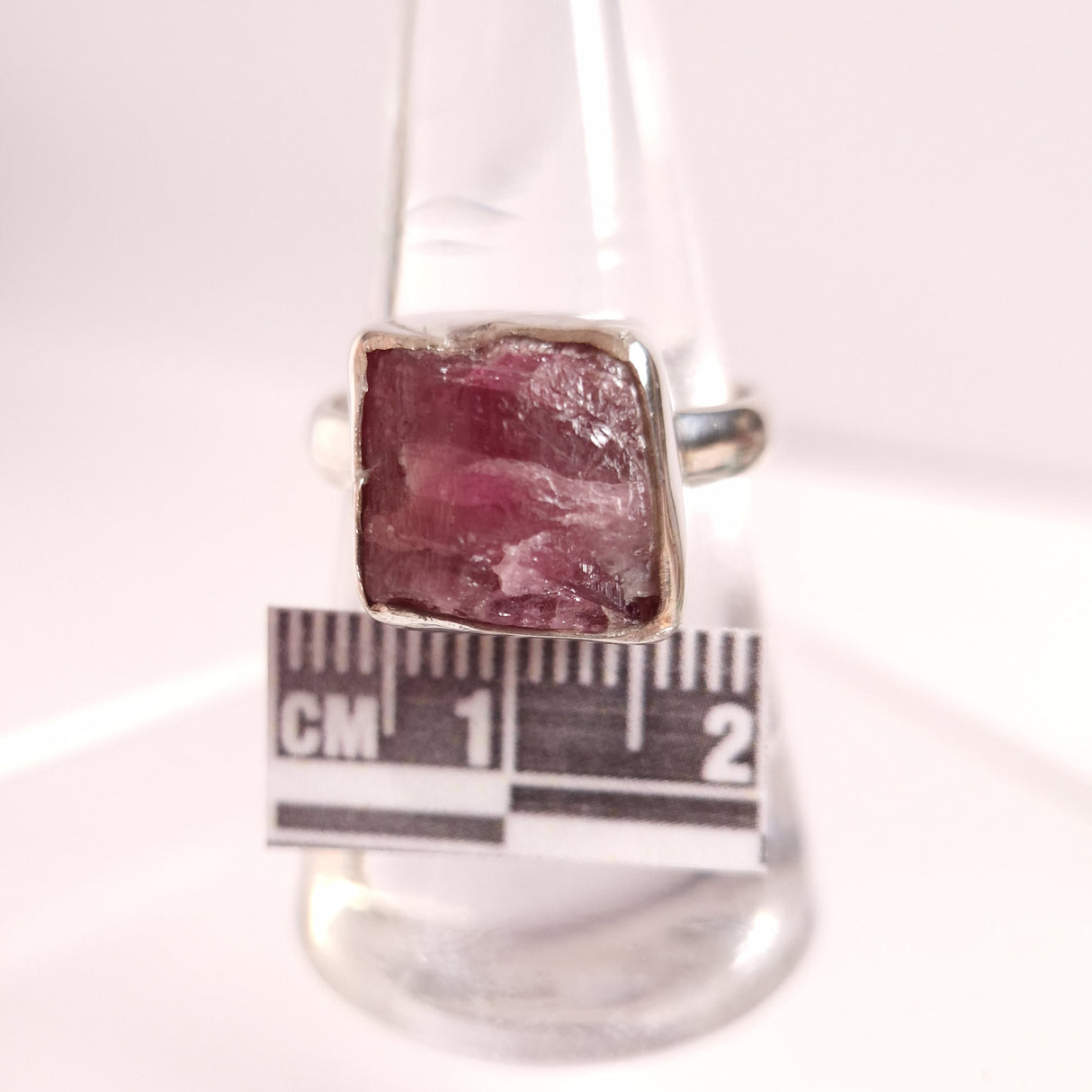 NATURAL PINK TOURMALINE RING set in STERLING SILVER 3SSRPT3