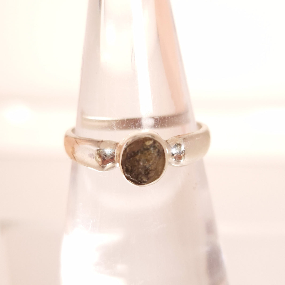 MOLDAVITE RING set in STERLING SILVER 3SSMR1