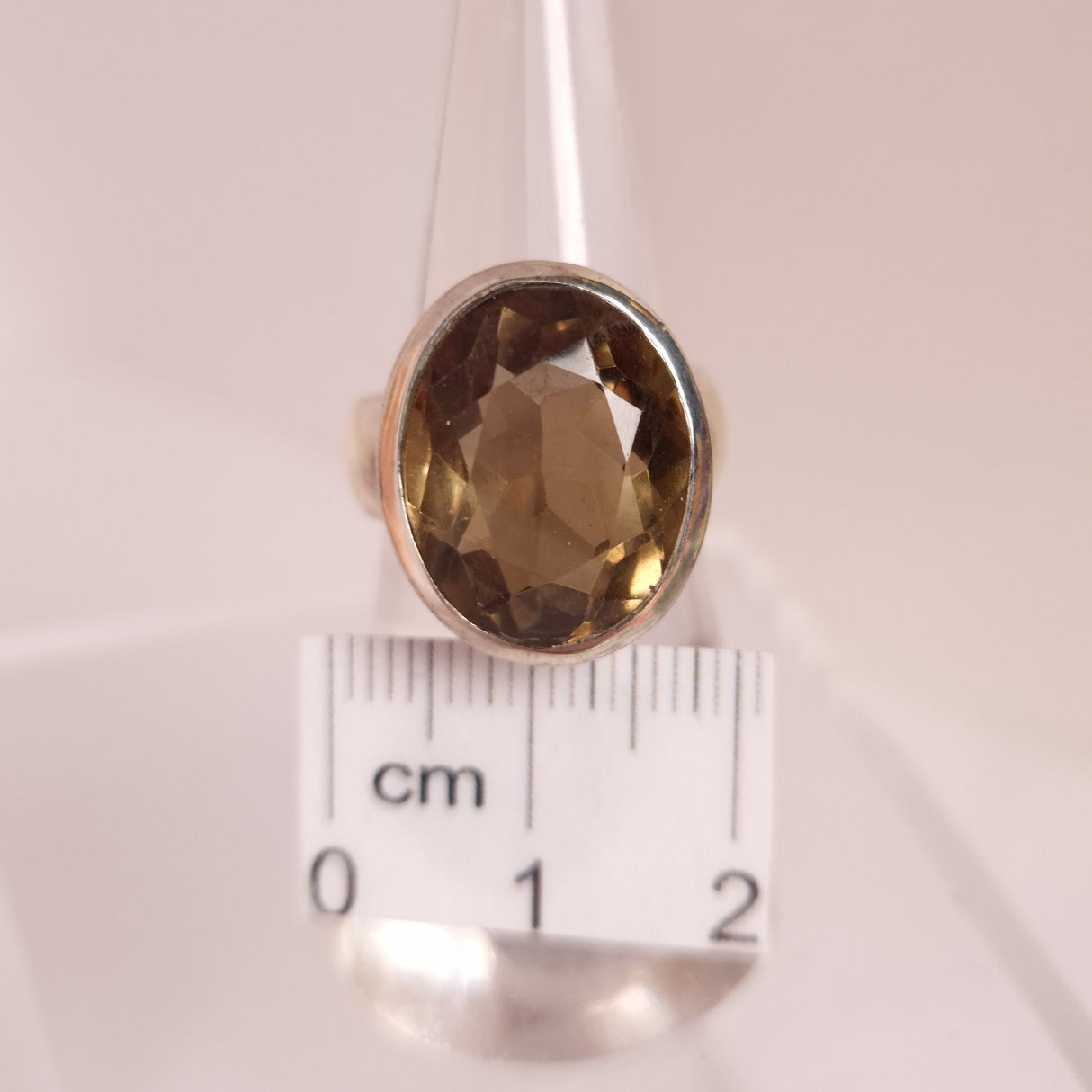 SMOKY QUARTZ RING set in STERLING SILVER 3SSSQR
