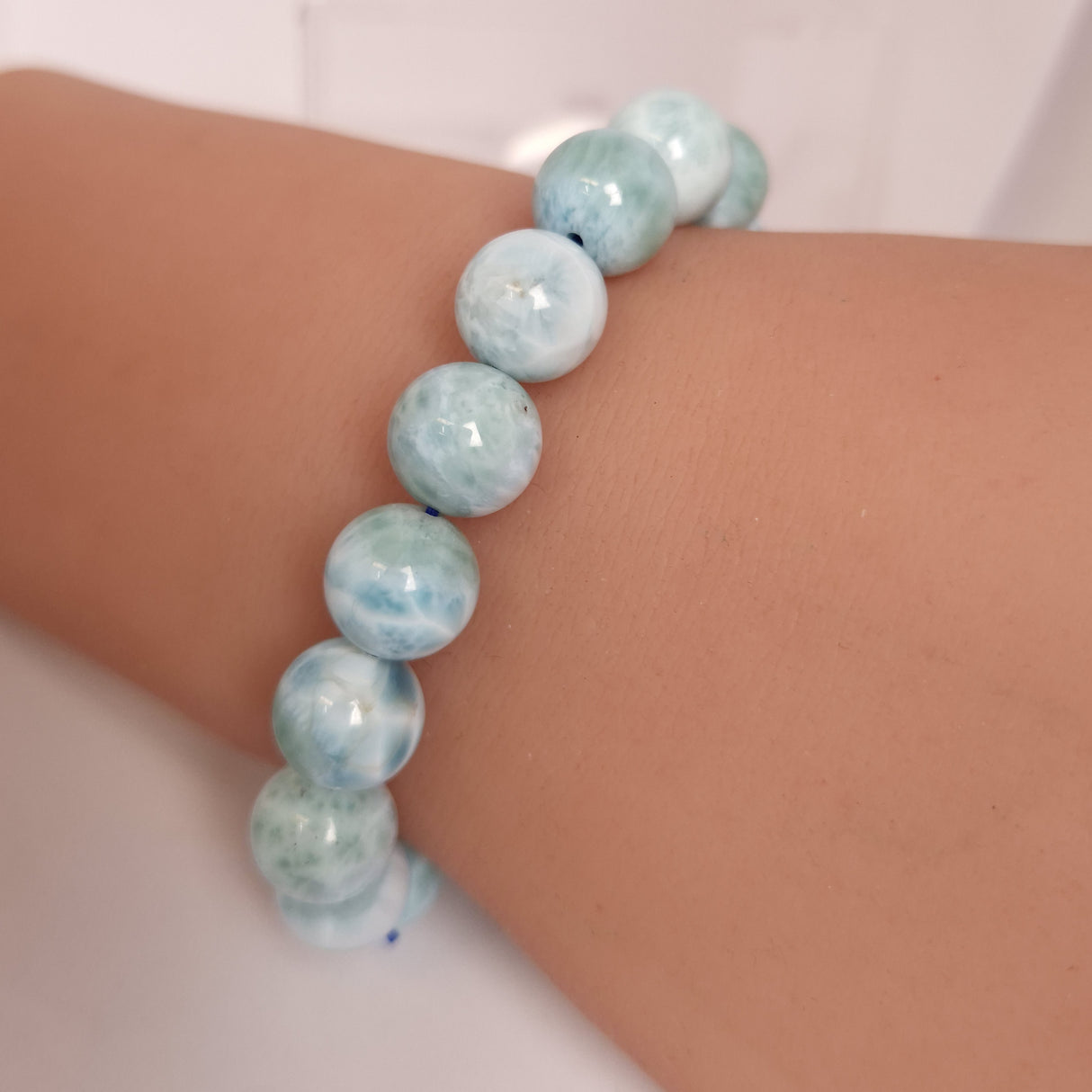 LARIMAR BEAD BRACELET 3SSLBB