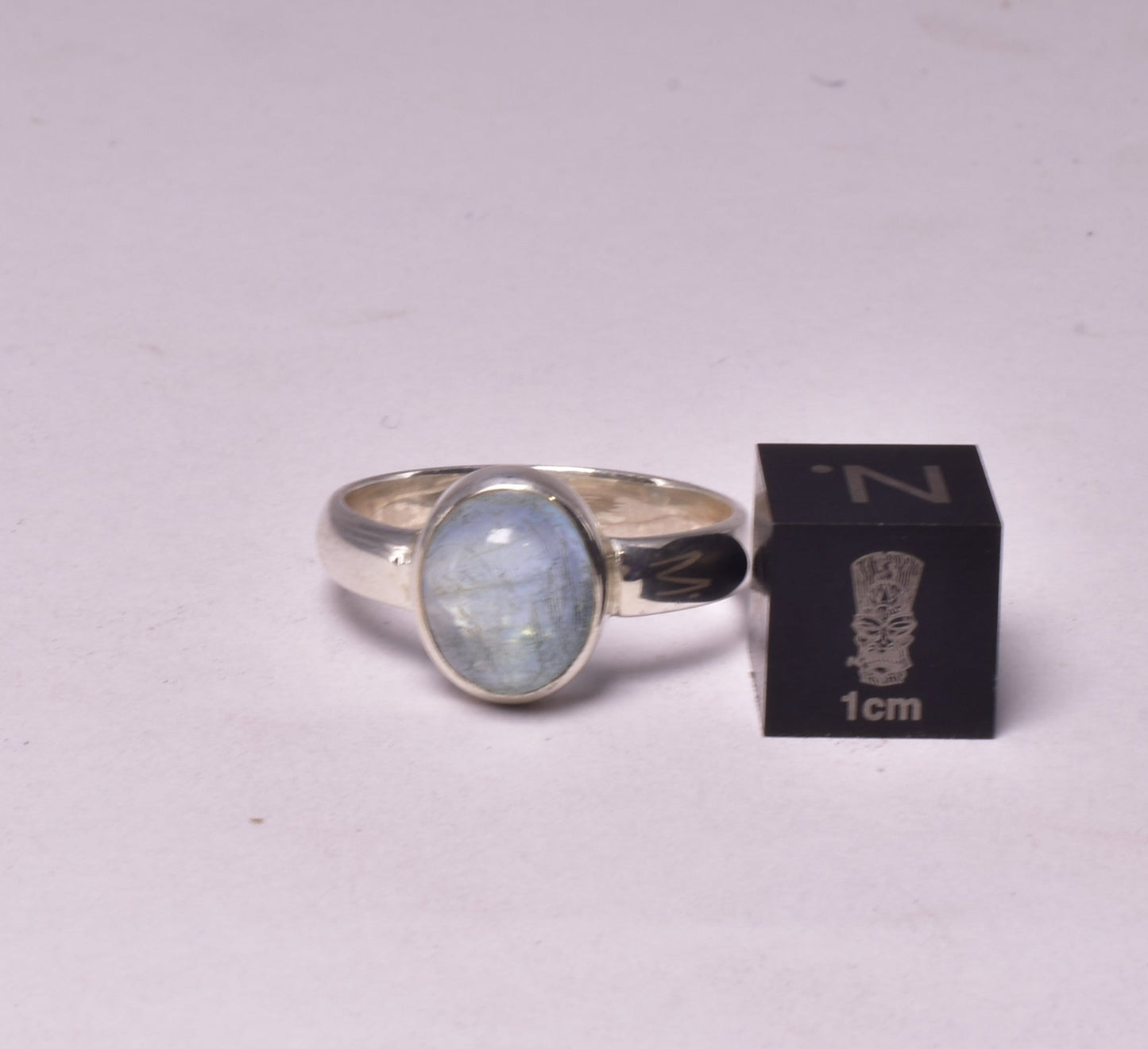 AQUAMARINE RING set in STERLING SILVER, SIZE O/7.5 J212