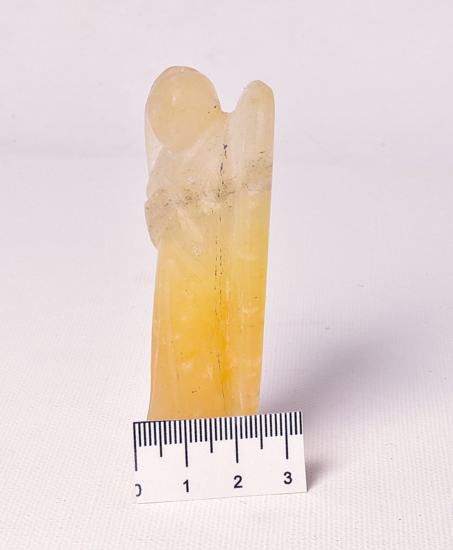 ORANGE CALCITE CRYSTAL ANGEL CARVING P2042