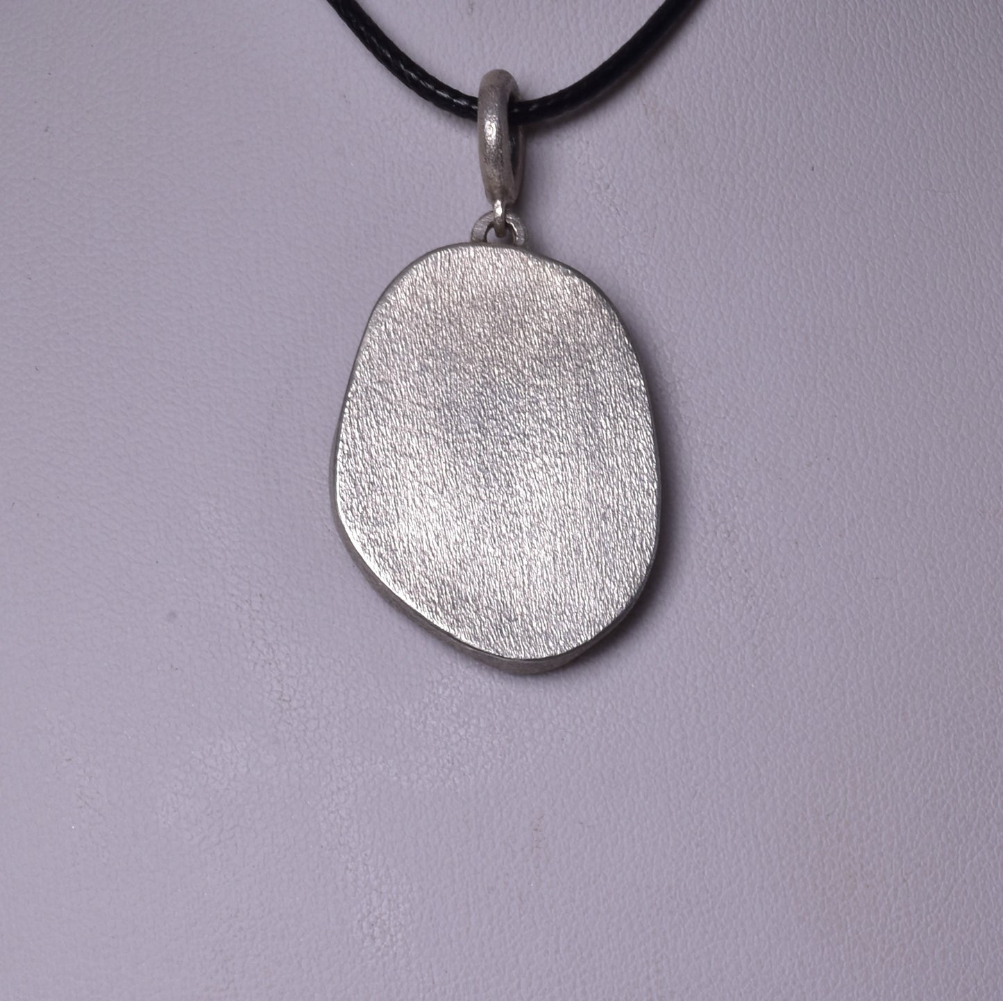 AMETHYST PENDANT set in BRUSHED STERLING SILVER J206