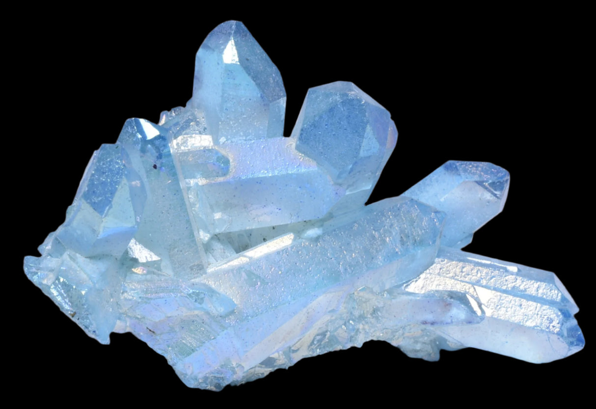 BLUE TITANIUM AURA QUARTZ CLUSTER P2033