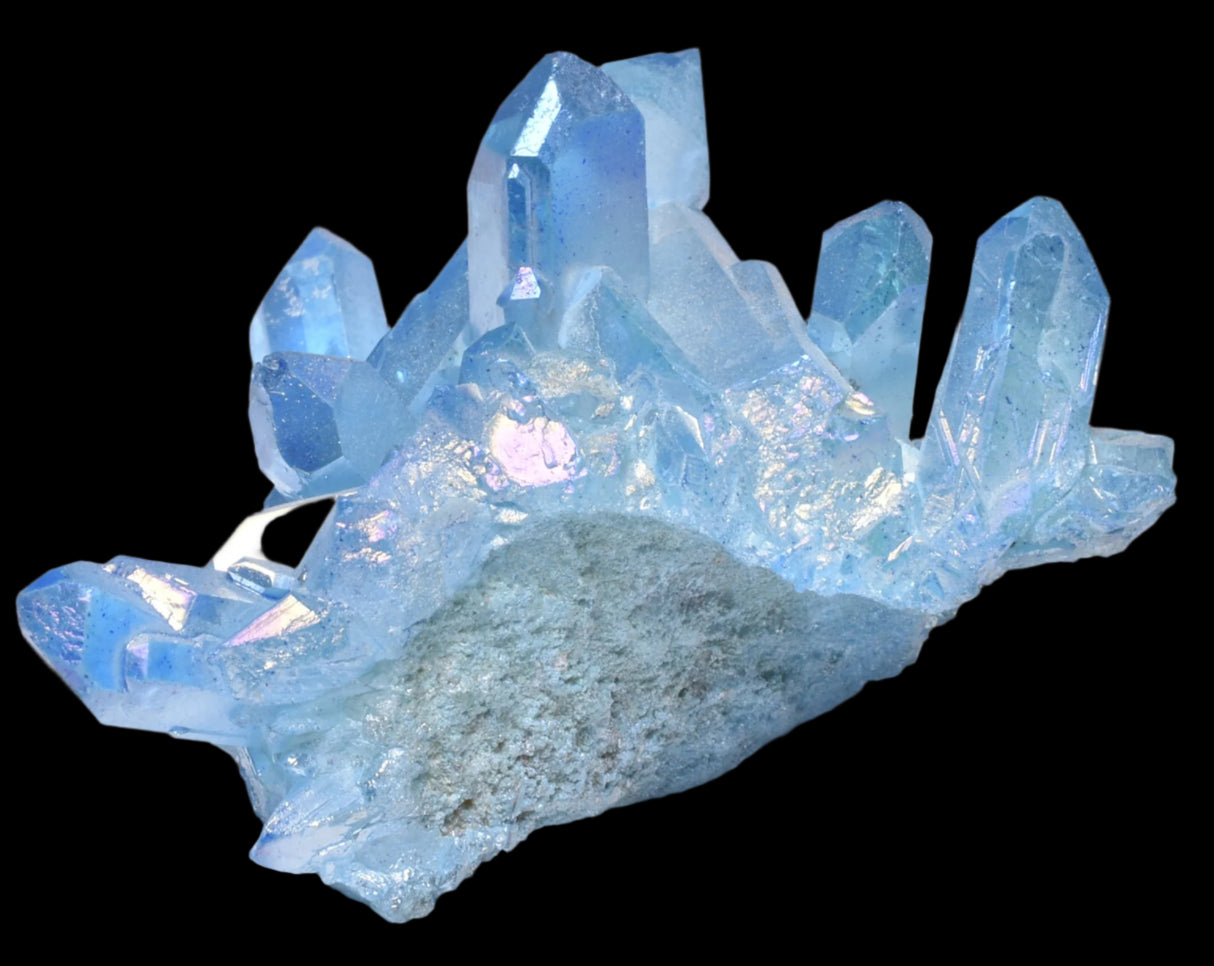 BLUE TITANIUM AURA QUARTZ CLUSTER P2033