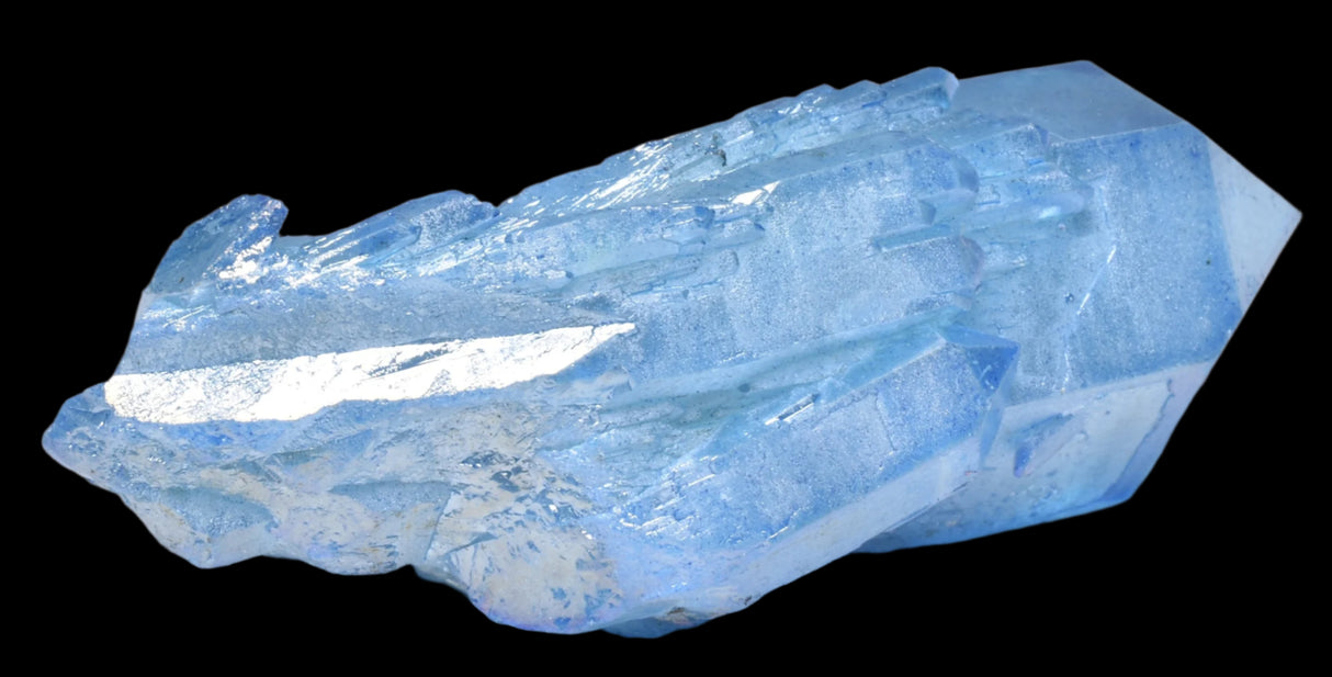 BLUE TITANIUM AURA QUARTZ POINT CLUSTER P386