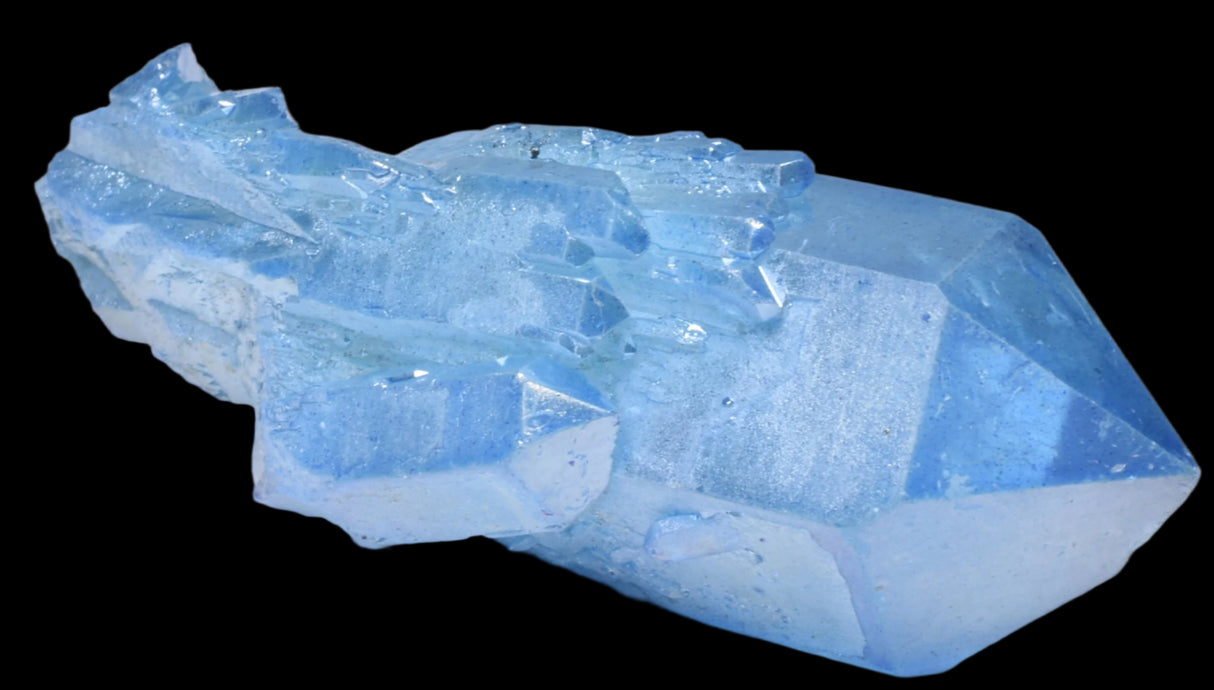 BLUE TITANIUM AURA QUARTZ POINT CLUSTER P386