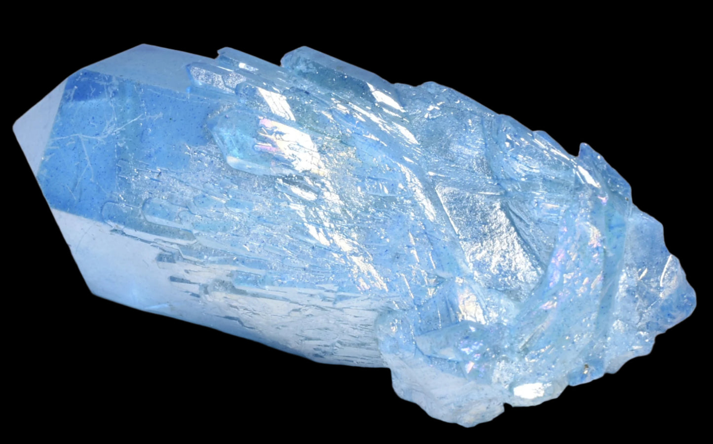 BLUE TITANIUM AURA QUARTZ POINT CLUSTER P2034