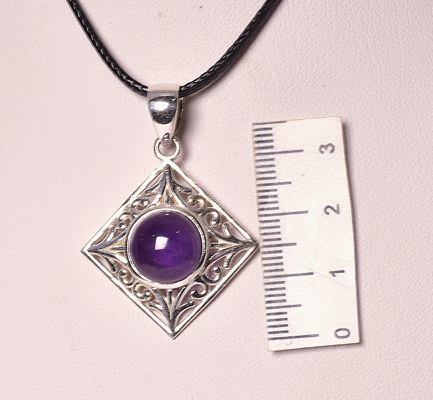 AMETHYST CRYSTAL PENDANT set in STERLING SILVER J227