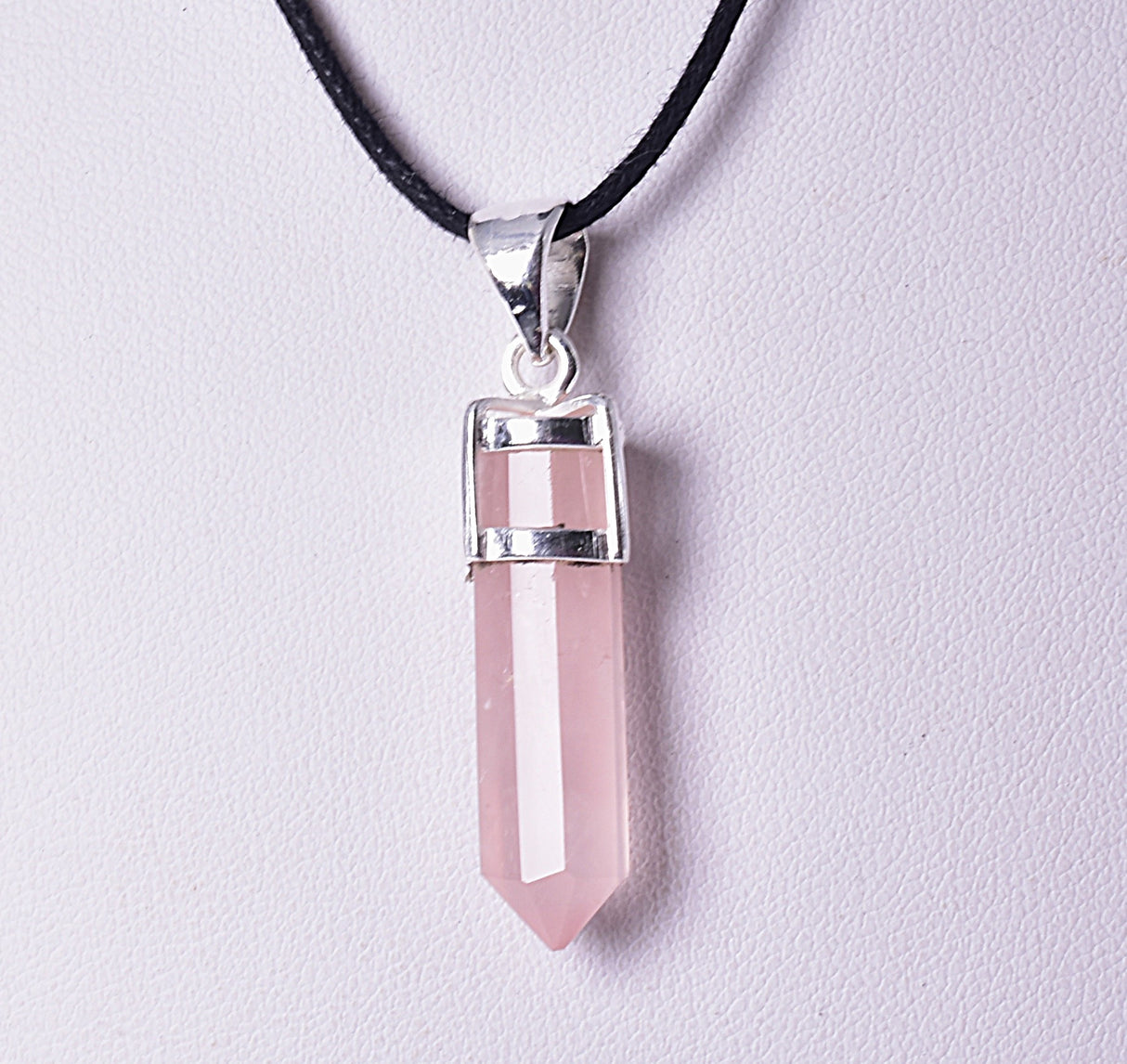ROSE QUARTZ, POINT PENDANT J93