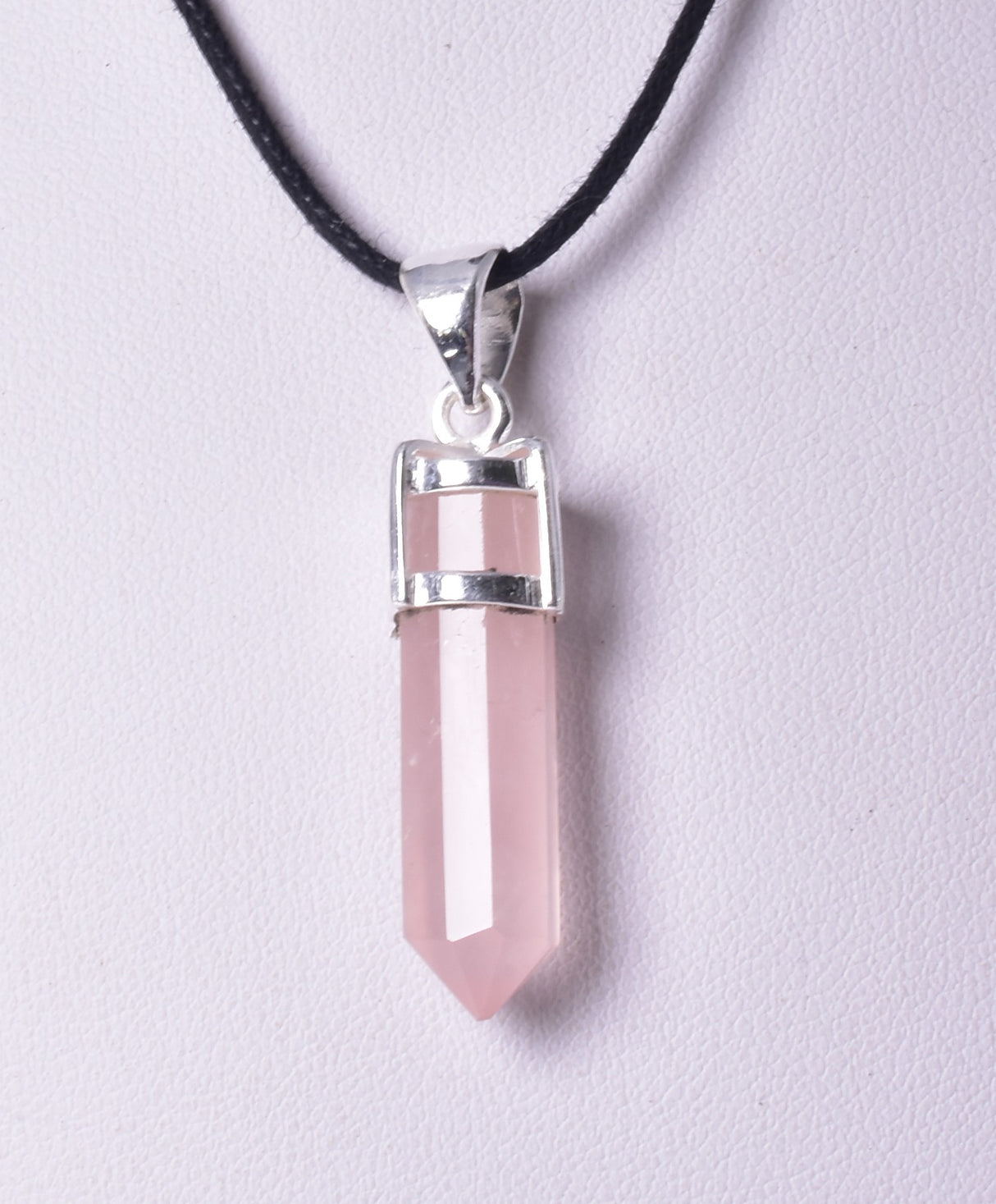 ROSE QUARTZ, POINT PENDANT J93