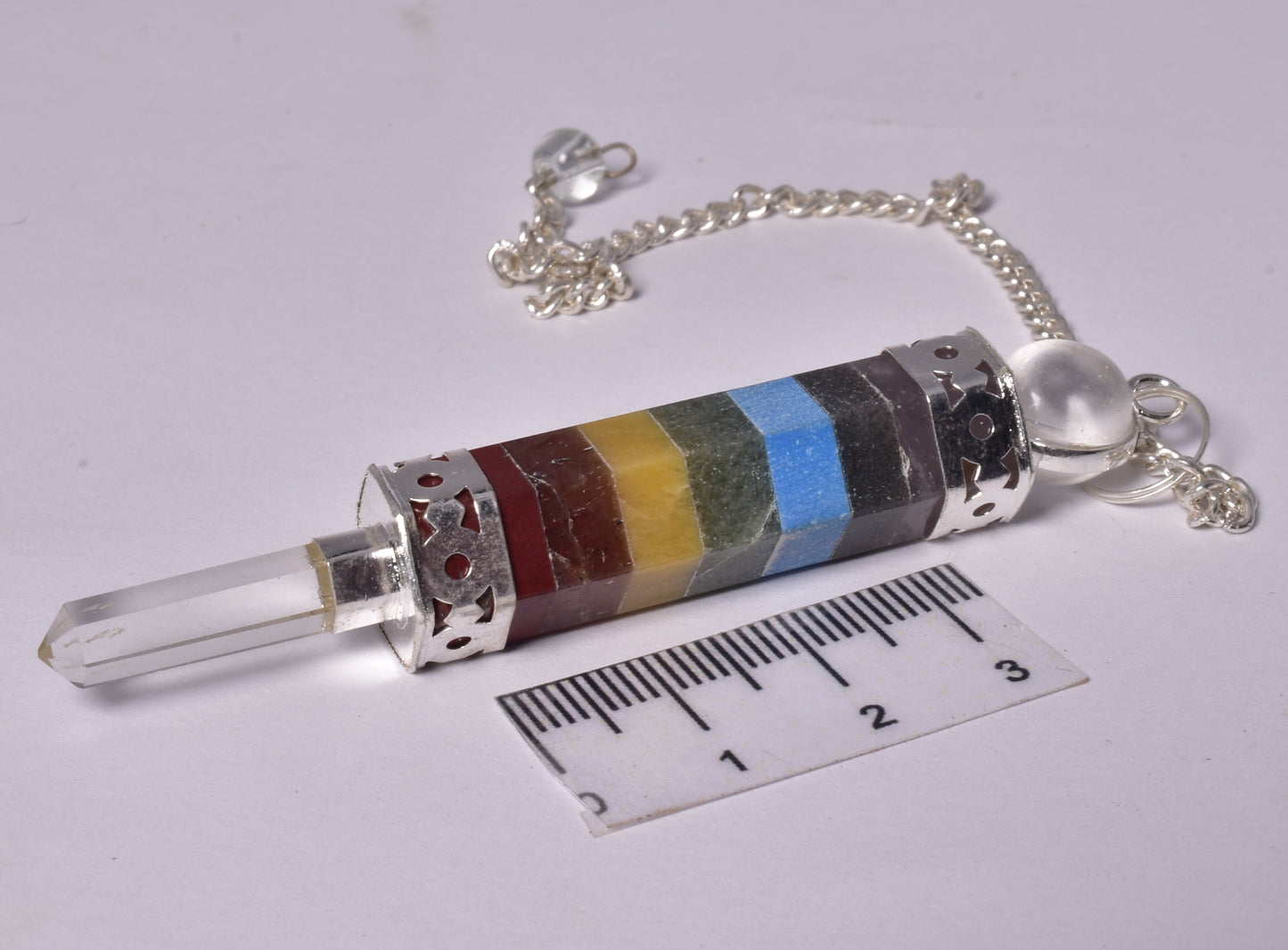 CHAKRA CRYSTAL QUARTZ PENDULUM J144