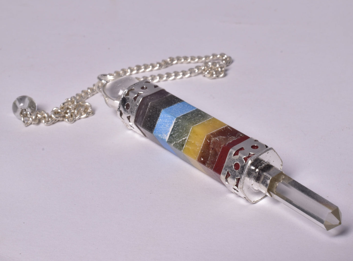 CHAKRA CRYSTAL QUARTZ PENDULUM J144