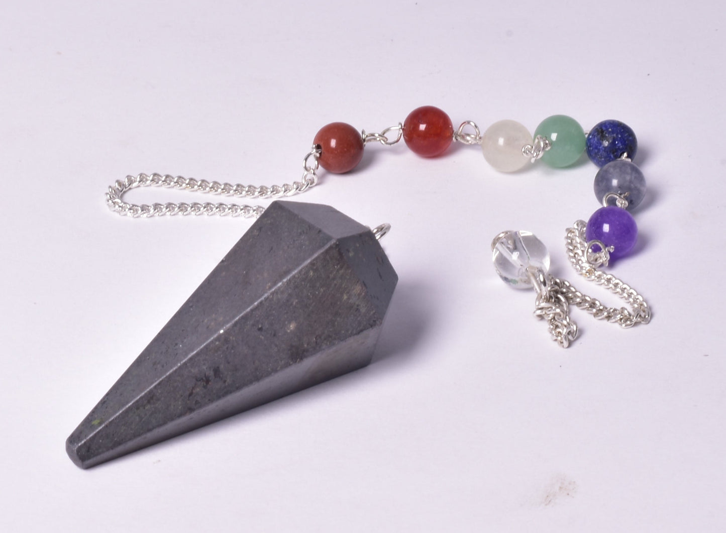 HEMATITE PENDULUM with CHAKRA CHAIN J145