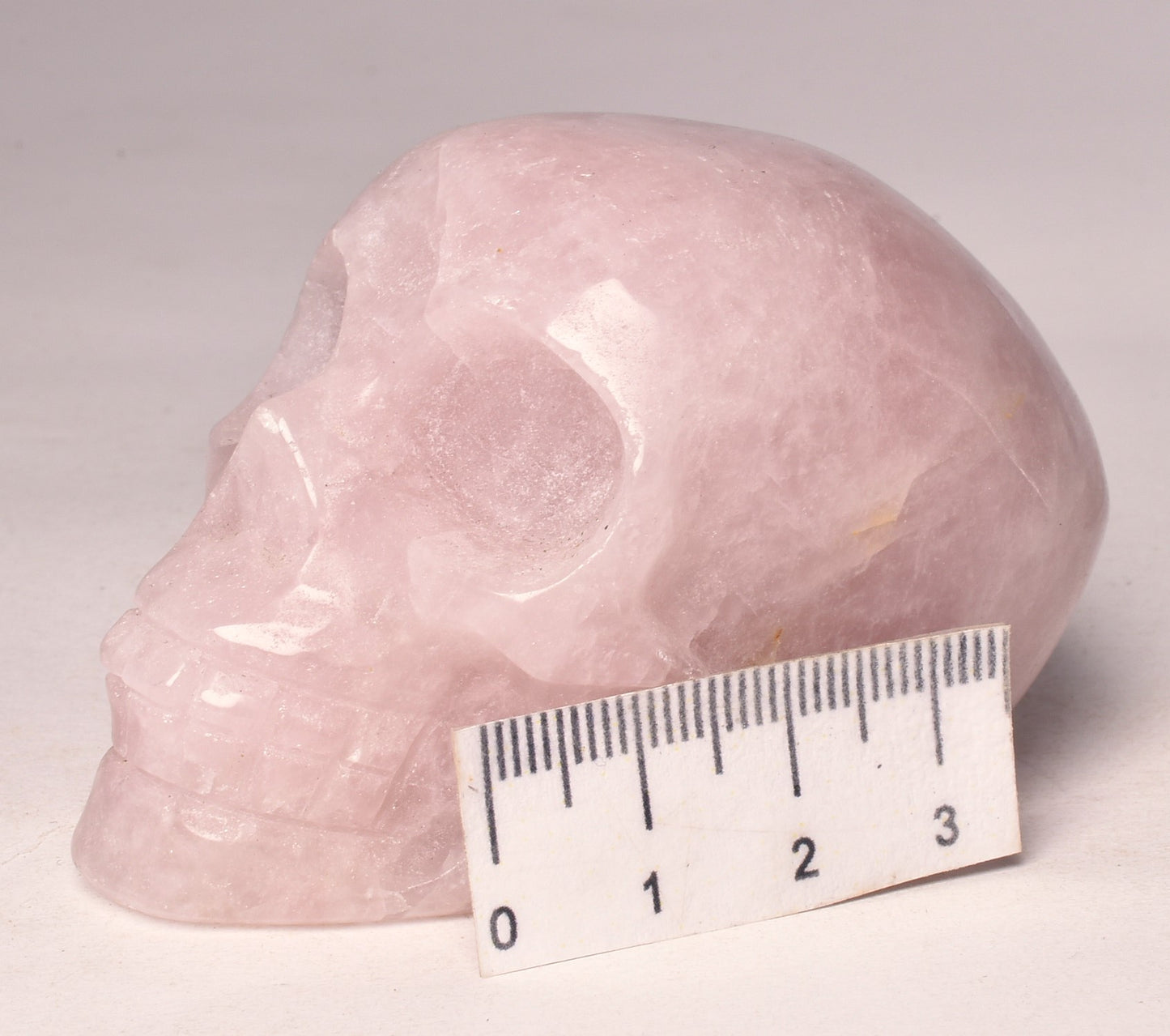 ROSE QUARTZ CRYSTAL CARVED SKULL P672