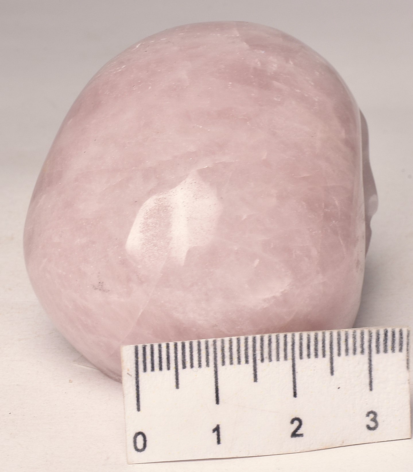 ROSE QUARTZ CRYSTAL CARVED SKULL P672