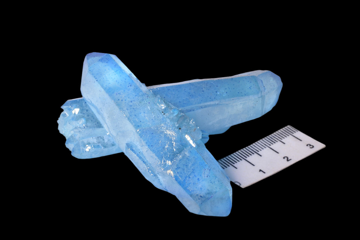 BLUE TITANIUM AURA QUARTZ POINT CLUSTER P2055